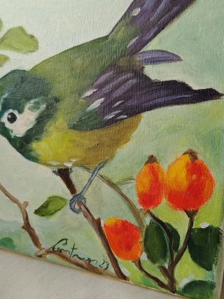 Cuadros óleo aves (2 piezas)