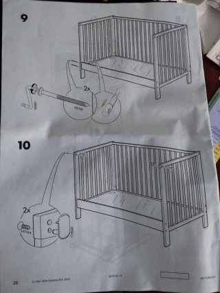 Cuna bebé Ikea Gulliver blanca + colchón