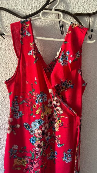 Vestido Springfield floral rojo talla L