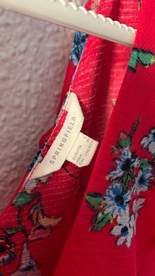 Vestido Springfield floral rojo talla L