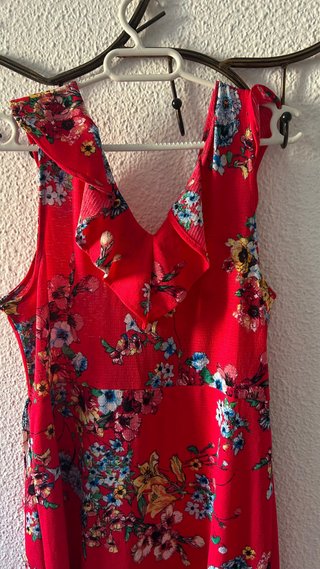 Vestido Springfield floral rojo talla L