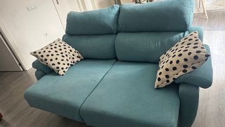 Sofá de 2 plazas azul verdoso(lavable)
