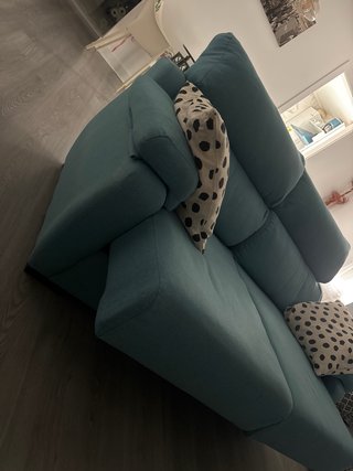 Sofá de 2 plazas azul verdoso(lavable)