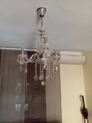 Lámpara araña cristal moderna plata