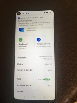 Oppo A53s Azul sin cargador