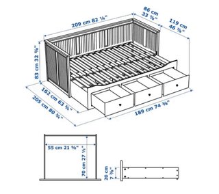 Estructura de cama extensible con cajones