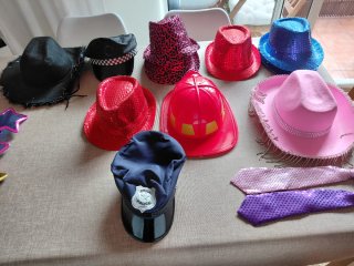 Lote de Sombreros y Corbatas Fiesta