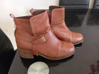 Botines de cuero mujer marrones