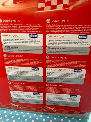Moto Ducati RC Chicco. Sin abrir.