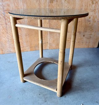 Mesa camilla madera y cristal