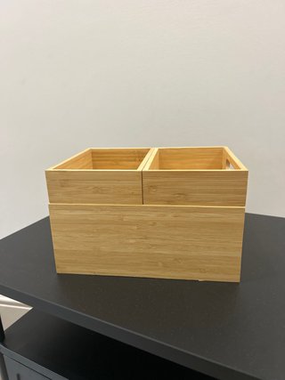 Organizador de bambú para baño/maquillaje