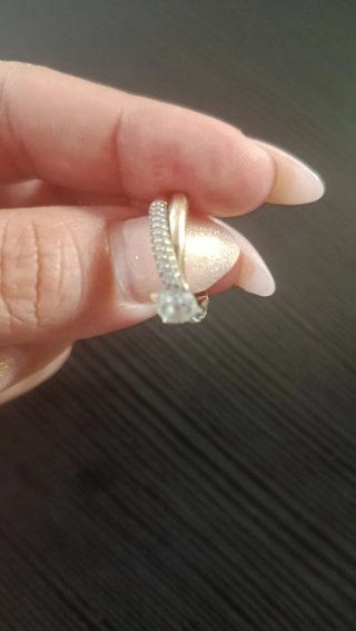 Anillo de compromiso oro y plata