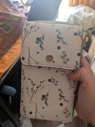 Bolso móvil Parfois floral blanco