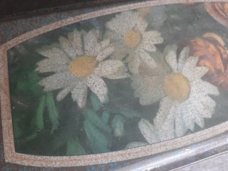 Scatola vintage in latta con manico