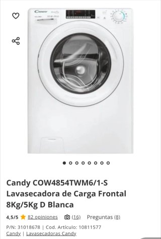 Lavadora  secadora Candy SmartPro 8.5kg 1400rpm