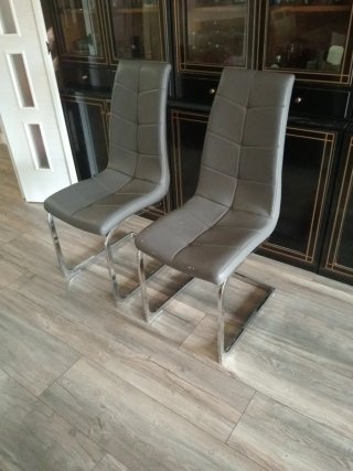 Juego de 2 sillas de comedor grises