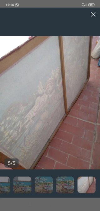 Tapiz antiguo colección pavos reales