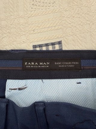 Pantalón Chino Zara Hombre Talla 38 Azul