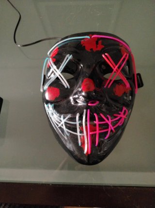 Máscara Halloween LED Negra y Roja