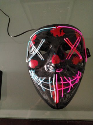 Máscara Halloween LED Negra y Roja