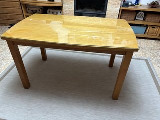 Mesa de salón madera y cristal templado