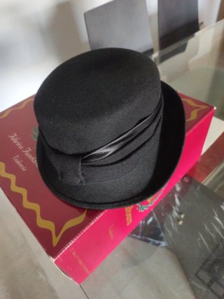 Sombrero de lana negro mujer