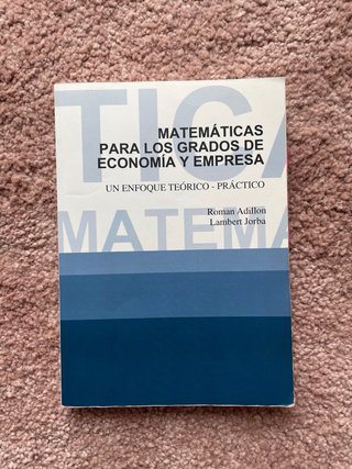 Matemáticas para los grados de economía y empresa