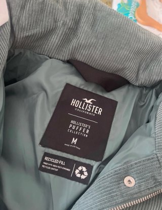 Abrigo acolchado pana Hollister verde
