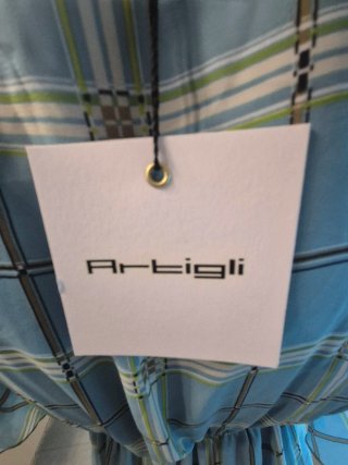 Vestido estampado cuadros azul
