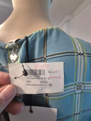 Vestido estampado cuadros azul