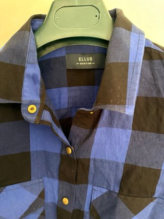 Camicia a quadri blu e nera ELLUS