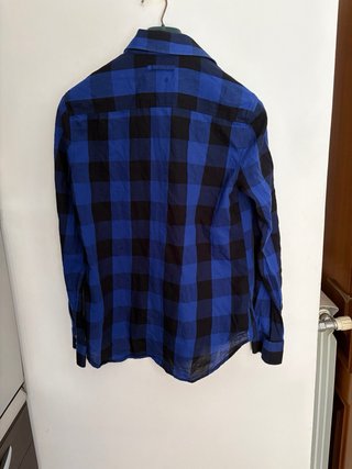 Camicia a quadri blu e nera ELLUS