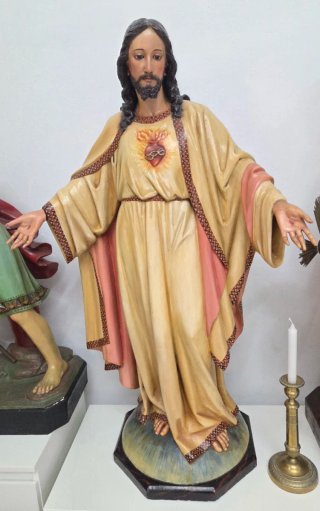 Imagen Sagrado Corazón 1.10m Manos de madera