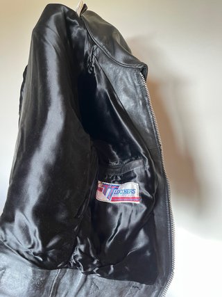 Chaqueta cuero vintage TT Leathers con flecos