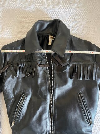 Chaqueta cuero vintage TT Leathers con flecos
