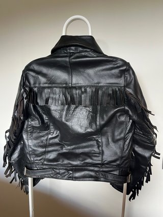 Chaqueta cuero vintage TT Leathers con flecos