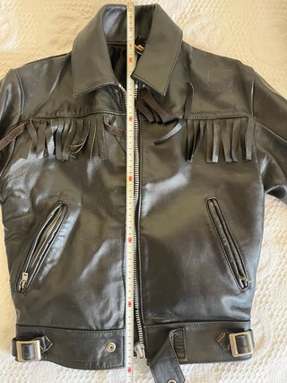Chaqueta cuero vintage TT Leathers con flecos