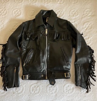 Chaqueta cuero vintage TT Leathers con flecos