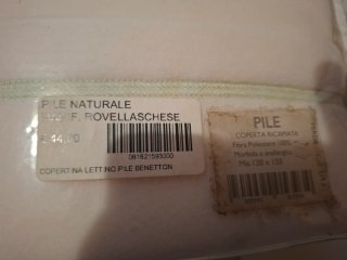 Copertina Pile Benetton x lettino con sbarre