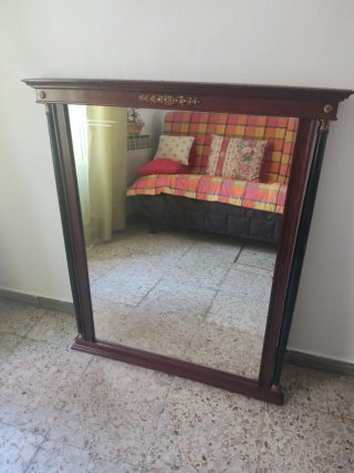 Cómoda , mesillas y espejo de madera Vintage