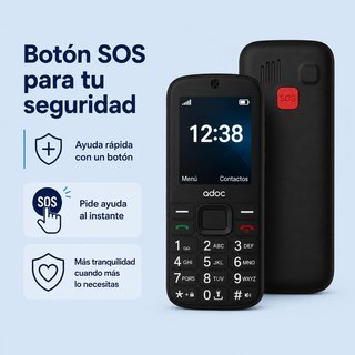 Teléfono Móvil ADOC SP2 Negro