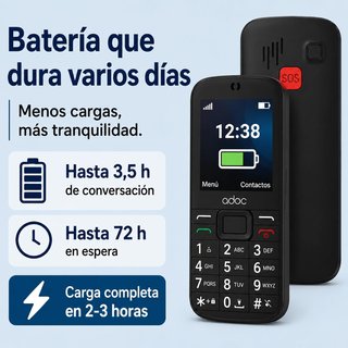 Teléfono Móvil ADOC SP2 Negro