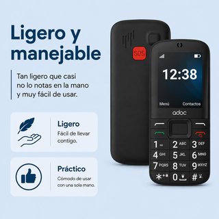 Teléfono Móvil ADOC SP2 Negro