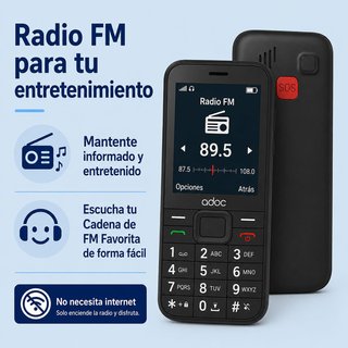 Teléfono Móvil ADOC SP2 Negro