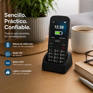 Teléfono Móvil ADOC SP2 Negro