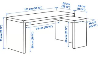 Escritorio Malm Ikea extraíble blanco