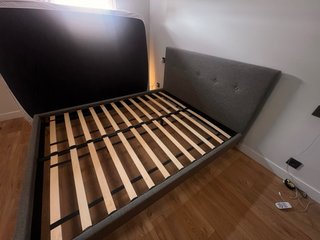 Cama Matrimonio Tapizada Gris