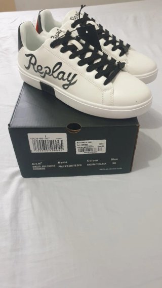 Sneakers REPLAY Polys Write DFO Bianche e Nere