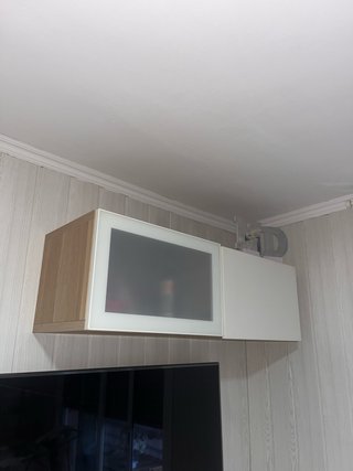 Mueble TV moderno blanco y madera