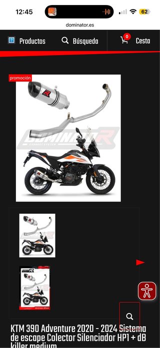 Línea completa escape Dominator HP1